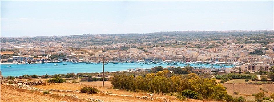 风景,上方,马尔萨什洛克,湾,马耳他