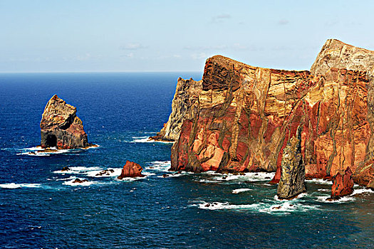 岩石海岸,马德拉岛,岛屿,葡萄牙,欧洲