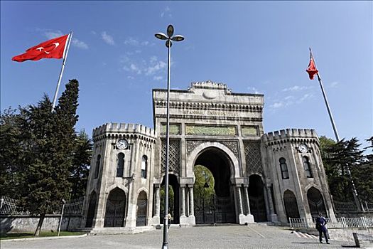 大门,入口,大学,摩尔风格,风格,伊斯坦布尔,土耳其
