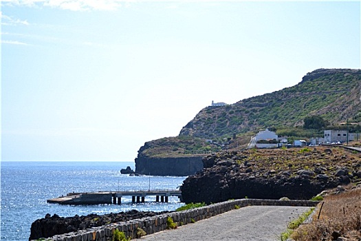 美好,岩石海岸,岛屿,乌斯提卡,西西里