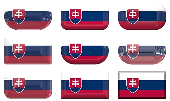 玻璃,扣,旗帜,斯洛伐克