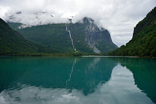 湖,松奥菲尔当纳,西部,挪威,欧洲