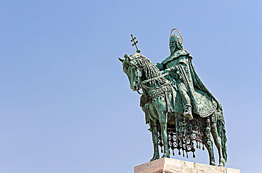 骑马雕像,国王,圣史蒂芬,匈牙利,城堡,山,布达佩斯,欧洲