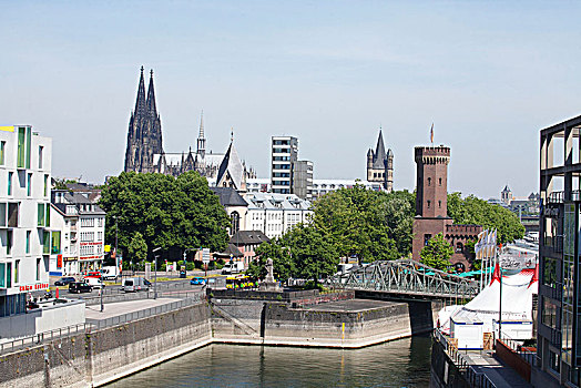风景,科隆大教堂,科隆,北莱茵威斯特伐利亚,德国,欧洲