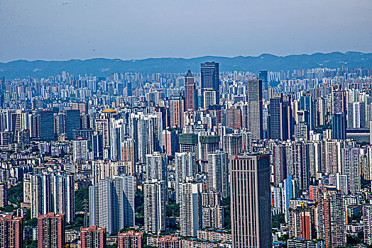 2041年重庆市南岸区南山老君洞道观俯瞰重庆渝中与南岸两区