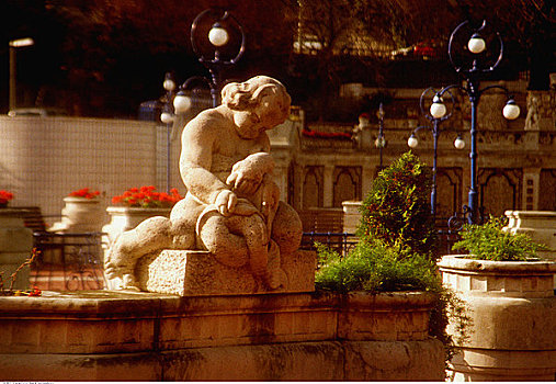雕塑,院落,布达佩斯,匈牙利