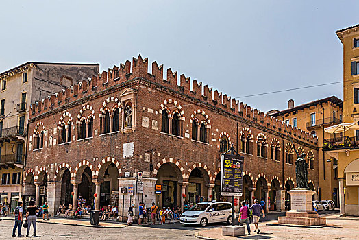 工匠,房子,银行,广场,维罗纳,威尼托,意大利,欧洲