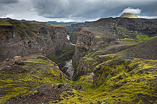 峡谷,冰岛,高地,欧洲