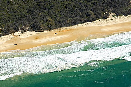 70多岁,五个,英里,海滩,弗雷泽岛,昆士兰,澳大利亚,俯视