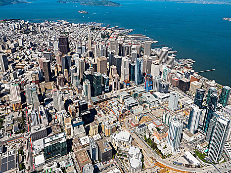 风景,金融区,市区,旧金山,旧金山湾,区域,美国,加利福尼亚