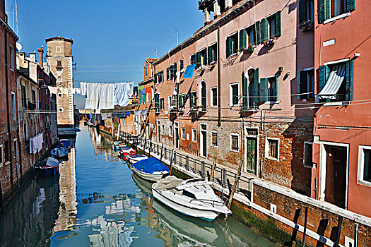 工作,船,运河,威尼斯,意大利