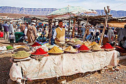 男人,穿,传统,长袍,市场,德拉河谷,摩洛哥,非洲
