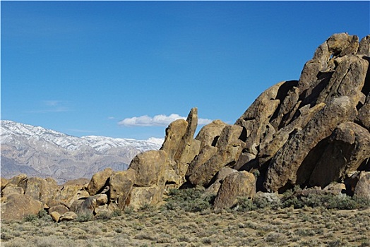 阿拉巴马山丘,岩石构造,雪山,加利福尼亚