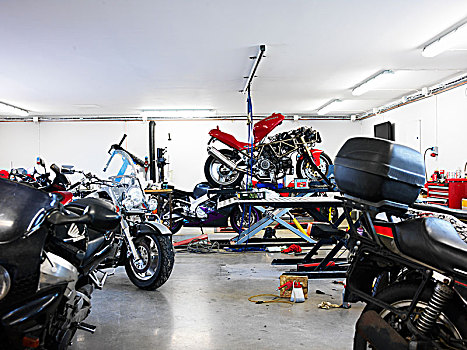 摩托车,车库
