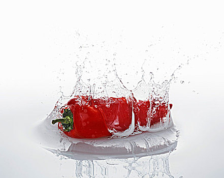 红辣椒,落下,水