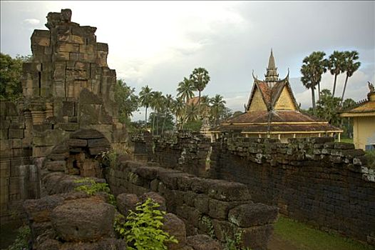 老,庙宇,建筑,寺院,鞑靼,柬埔寨