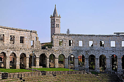 古罗马竞技场,普拉,克罗地亚,欧洲