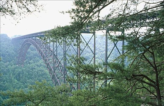 钢铁,拱桥,上方,新,河,峡谷,西维吉尼亚,美国
