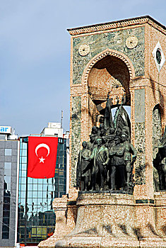 土耳其共和国,纪念建筑,国家,旗帜,节日,共和国,十月,塔克西姆,伊斯坦布尔,土耳其