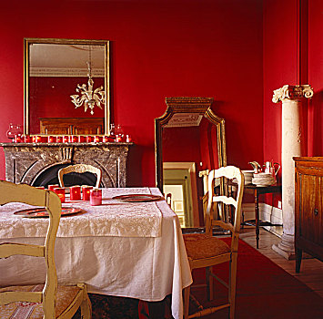 餐厅,涂绘,生动,红色
