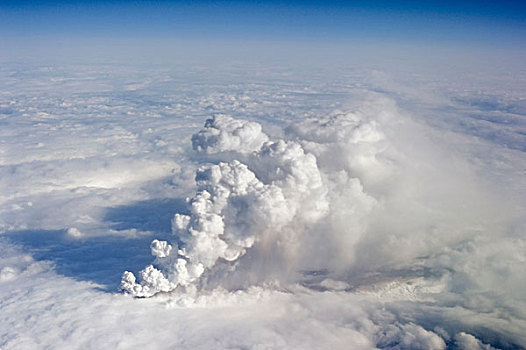 火山灰,云,火山,第一,白天,喷发,航拍,冰岛,欧洲