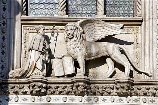 石狮,宫殿,威尼斯,意大利,欧洲