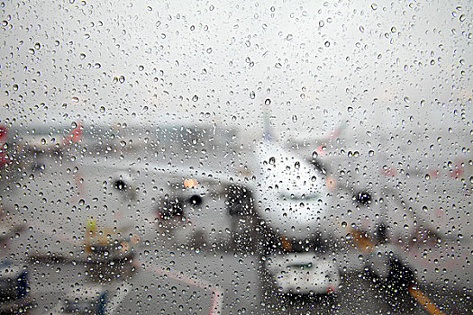 飞机,雨,窗户