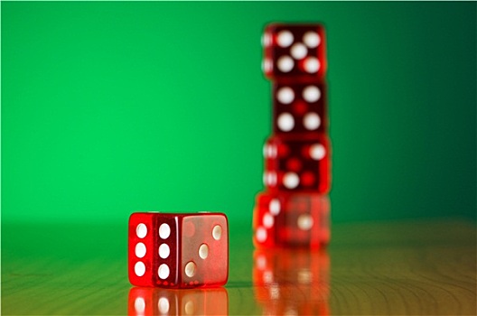 一堆,红色,赌场,骰子,倾斜,背景