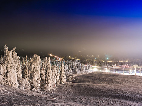 横图,鲜明,冬天,滑雪,下降,背景