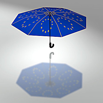 伞,装饰,欧盟,星,象征,欧元,救助,包装,插画