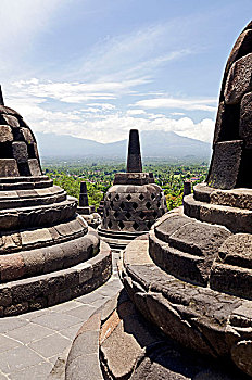爪哇,寺庙,婆罗浮屠,火山地貌