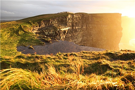 莫赫悬崖,日落,爱尔兰
