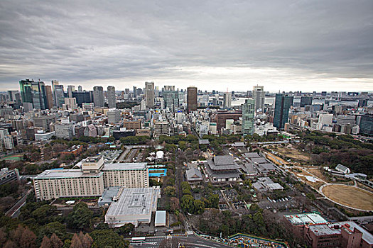东京,天际线,东京塔,特写,城市