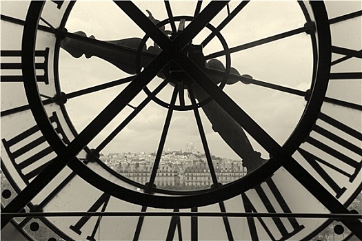 钟表,风景,蒙马特尔,巴黎,法国
