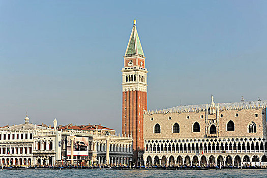 钟楼,宫殿,水道,运河,威尼斯,威尼托,区域,意大利,欧洲