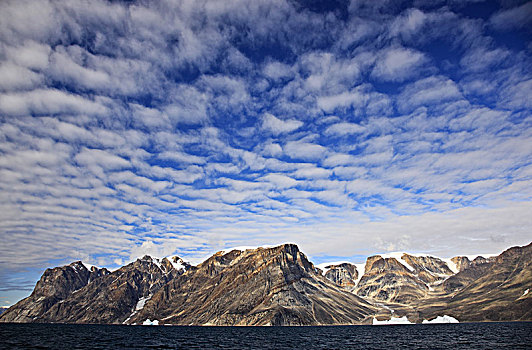 格陵兰,东方,沿岸,风景,山景