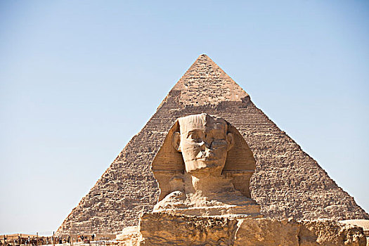 开罗,埃及,吉萨金字塔,狮身人面像