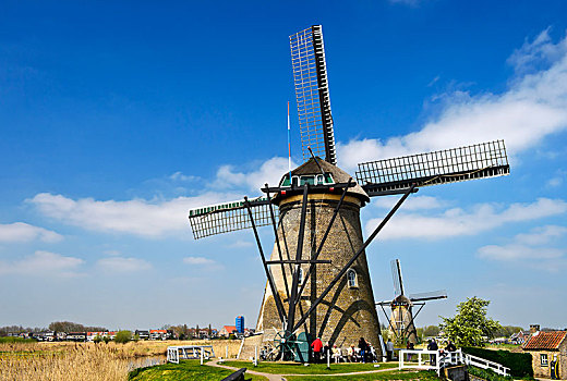 荷兰,风车,世界遗产,小孩堤防风车村,圩田,荷兰南部,欧洲
