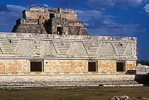 金字塔,方形,玛雅,遗址,乌斯马尔,尤卡坦半岛,墨西哥,北美