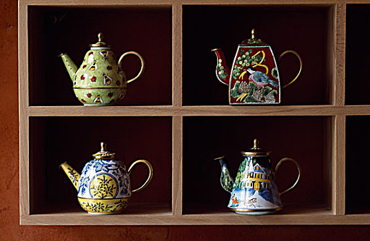 收集,瓷器,茶壶