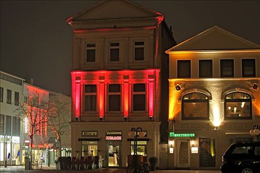 圣诞彩灯,市场,石荷州,德国
