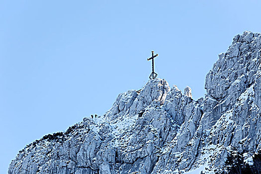 顶峰,上面,坎彭完特山,齐姆高,上巴伐利亚,德国,欧洲