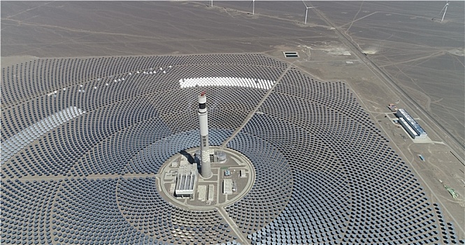 新疆伊吾,用镜子发电的光热发电站,输出零排放清洁能源