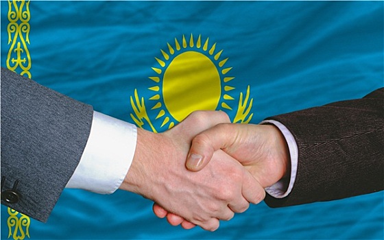 商务人士,握手,交易,正面,哈萨克斯坦