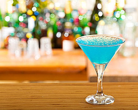 蓝色,鸡尾酒,酒吧