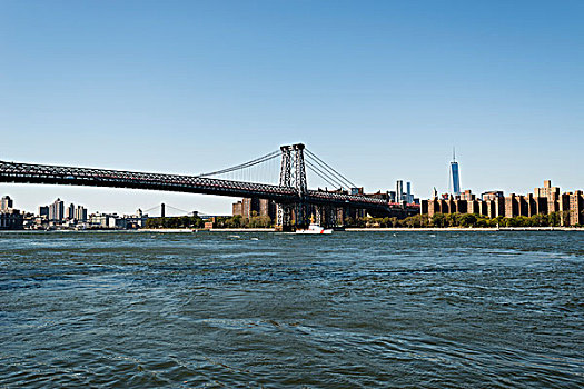 威廉斯堡,桥,曼哈顿,天际线,布鲁克林,纽约,美国