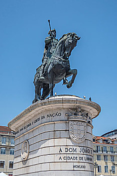 葡萄牙,里斯本,骑马雕像,约翰王
