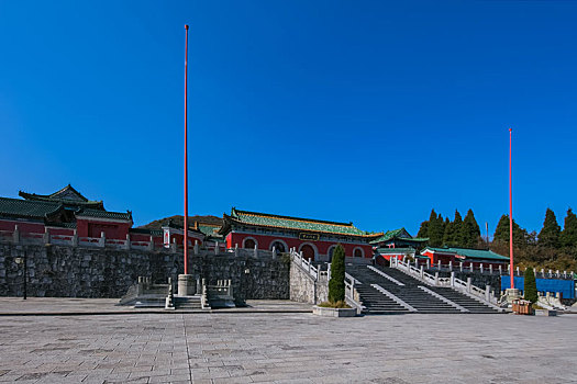 湖南省张家界市天门山景区天门山寺园林古建筑景观