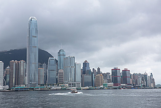 阴天的香港维多利亚港