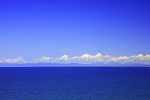 蓝色海洋,夏天,云